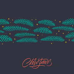 Merry Christmas greeting card with handwritten lettering.