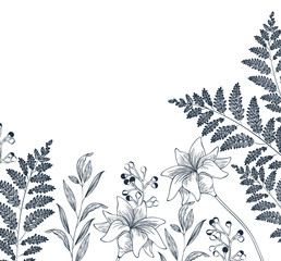 Fototapeta premium pattern flowers and leafs isolated icon