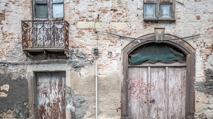 Old abandoned house in Cagliari, Sardinia, Italy