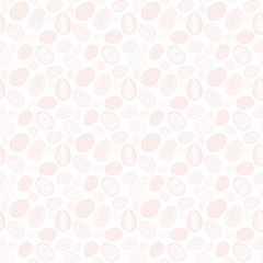 Easter egg seamless pattern. Pastel color, holiday eggs texture. Simple abstract decorative template for Happy Easter celebration. Stylized cute ornament wallpaper, card, fabric. Vector illustration