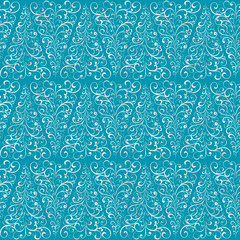 Christmas Tree Pattern Silver on Teal Design Digital Foil. Elegant Design for Background, Wrapping Paper, Fabric, Print and Web