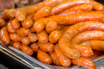 Traditional Hungarian pig slaughter dishes, fried sausages
