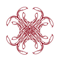 Tattoo.  Abstract red flower