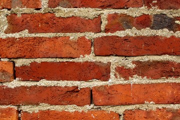 Mauer aus Backsteinen