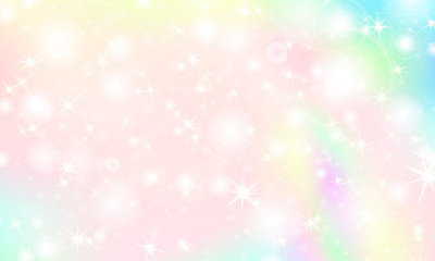 Unicorn rainbow background. Holographic sky