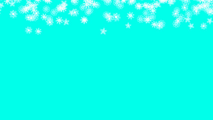 Abstract background with a variety of colorful snowflakes. Big and small.