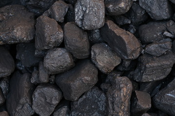 Close up of black coal.