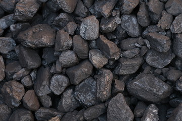 Close up of black coal.