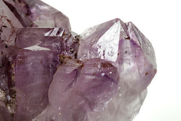 Amethyst Crystal Druse  macro mineral on white background