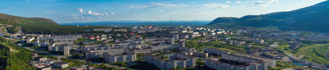 Panorama of Kirovsk in the summer