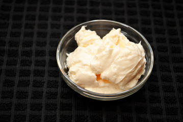 Mayonnaise in a Glass Bowl