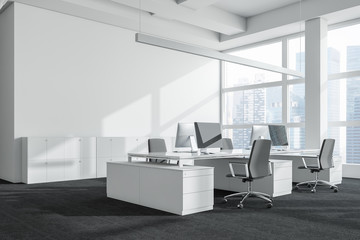 Corner of white open space office