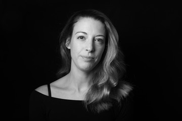 Portrait of a beautiful woman black and white