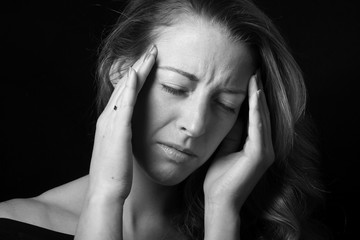 Portrait of a beautiful woman black and white