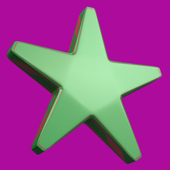 green star 3d rendering