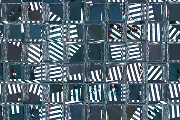 Abstract background collage distorted mosaic glitch design