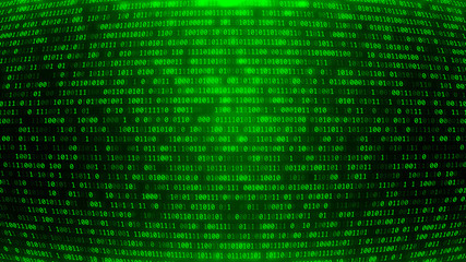 Green Binary Code BG. Coding or Hacking Concept.