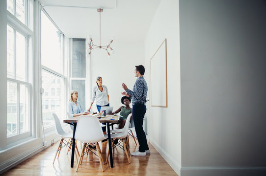 Business meeting at table 