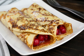  Cherry Filled Crepes