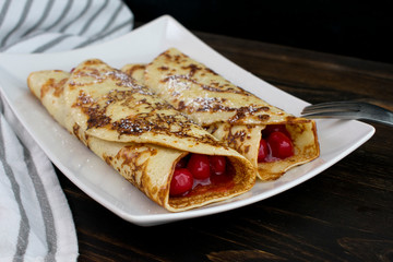 Cherry Filled Crepes