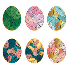 Fashion set of easter eggs © Olha_B