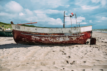 Fishing Boat on the Beach in Latvia - 250898984