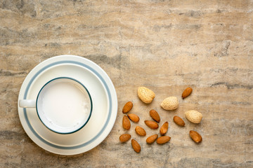 almond milk and nuts
