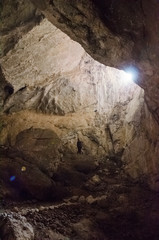 Sunlight shine in a cave