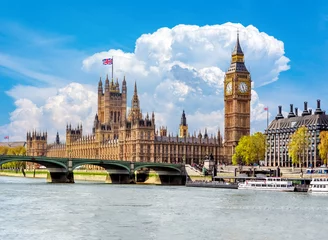 Gordijnen Big Ben en Houses of Parliament, Londen, VK © Mistervlad