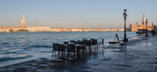 Viev of St Mark square and  St George Church  from Giudecca ,Venice, Italy.