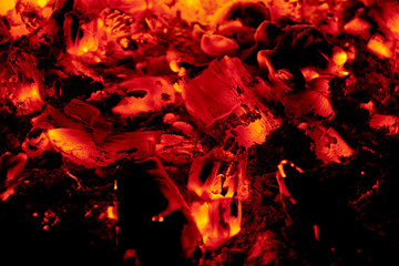 View of embers burning.