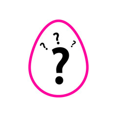 Egg with surprise icon, Question mark sign, symbol design template, vector illustration