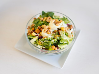 Rich salad with assorted ingredients