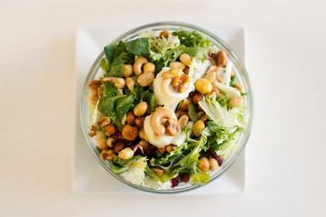 Rich salad with assorted ingredients