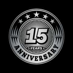 15 years anniversary. Anniversary logo design. Vector and illustration.