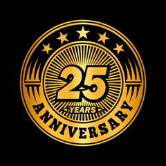 Fototapeta premium 25 years anniversary. Anniversary logo design. Vector and illustration.