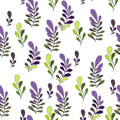 Texture with flowers and plants. Floral ornament. Original flowers pattern.