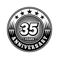 35 years anniversary. Anniversary logo design. Vector and illustration.