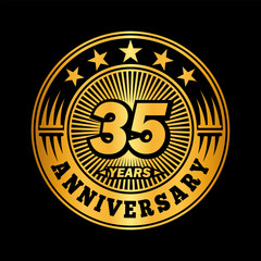35 years anniversary. Anniversary logo design. Vector and illustration.