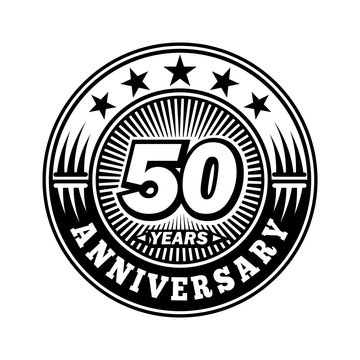 50 years anniversary. Anniversary logo design. Vector and illustration.