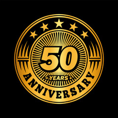 50 years anniversary. Anniversary logo design. Vector and illustration.