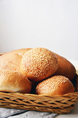 Fresh bread with sezams