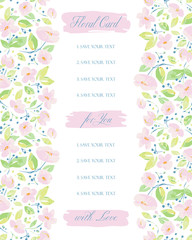 Vector background for greetings or invitations to the wedding with lovely abstract pink flowers. Invitation card with soft, gentle colors, template for creative own design.