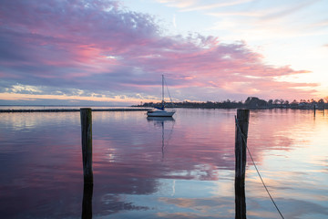Sunset over the Harbor in Oriental, NC