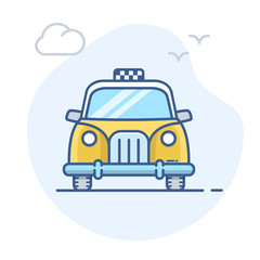Naklejka premium Cab line vector icon, taxi outline illustration.