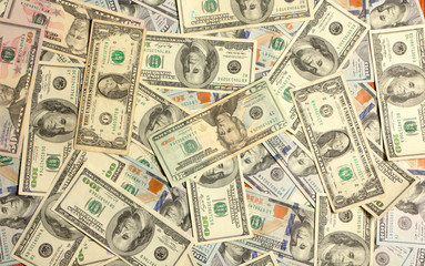 Background with money american hundred dollar bills close up