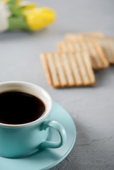 Coffee, toast and flowers