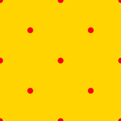 Red polka dot seamless pattern. Geometric background. Round shapes. Vector illustration. 