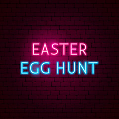 Fototapeta na wymiar Easter Egg Hunt Neon Sign