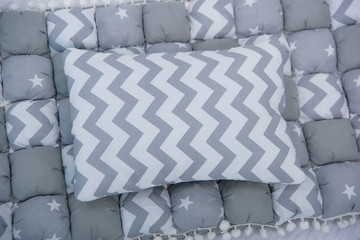 Pillow for the newborn. Blanket and pillow for newborns. The texture of the fabric. Pillows...